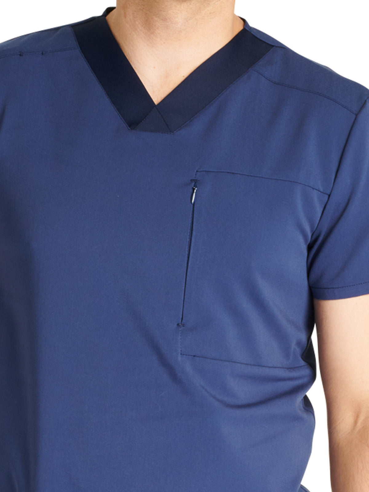 Men's V-Neck Scrub Top - CK718A - Navy