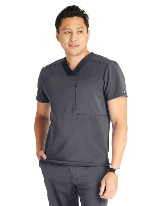 Men's V-Neck Scrub Top - CK718A - Pewter