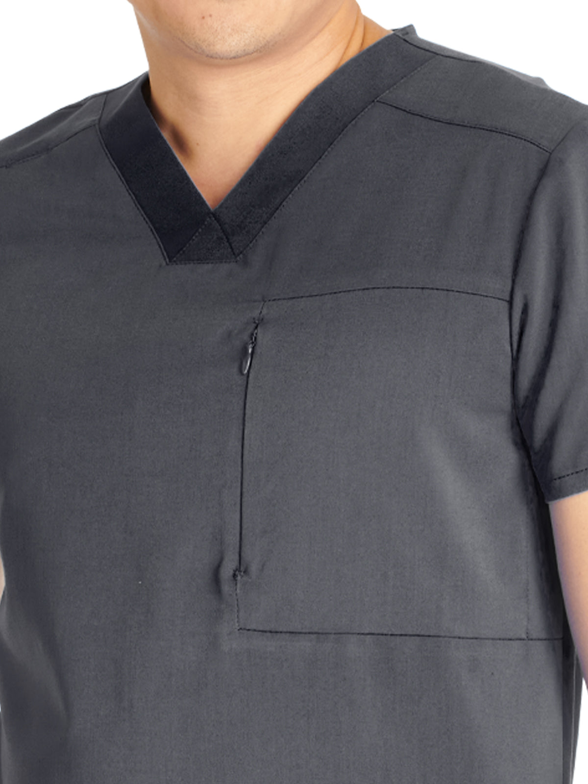 Men's V-Neck Scrub Top - CK718A - Pewter