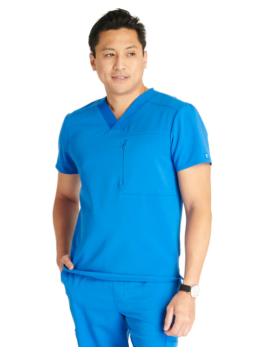 Men's V-Neck Scrub Top - CK718A - Royal