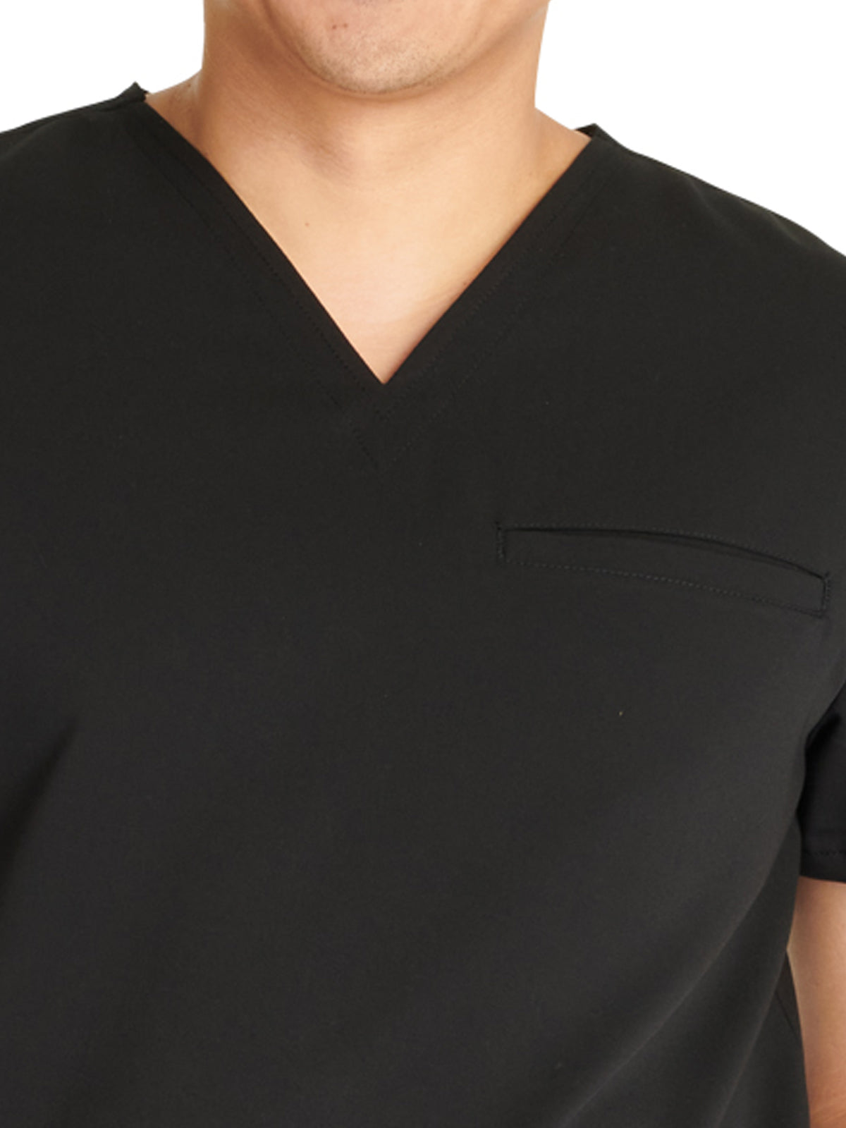 Men's V-Neck Scrub Top - CK719A - Black