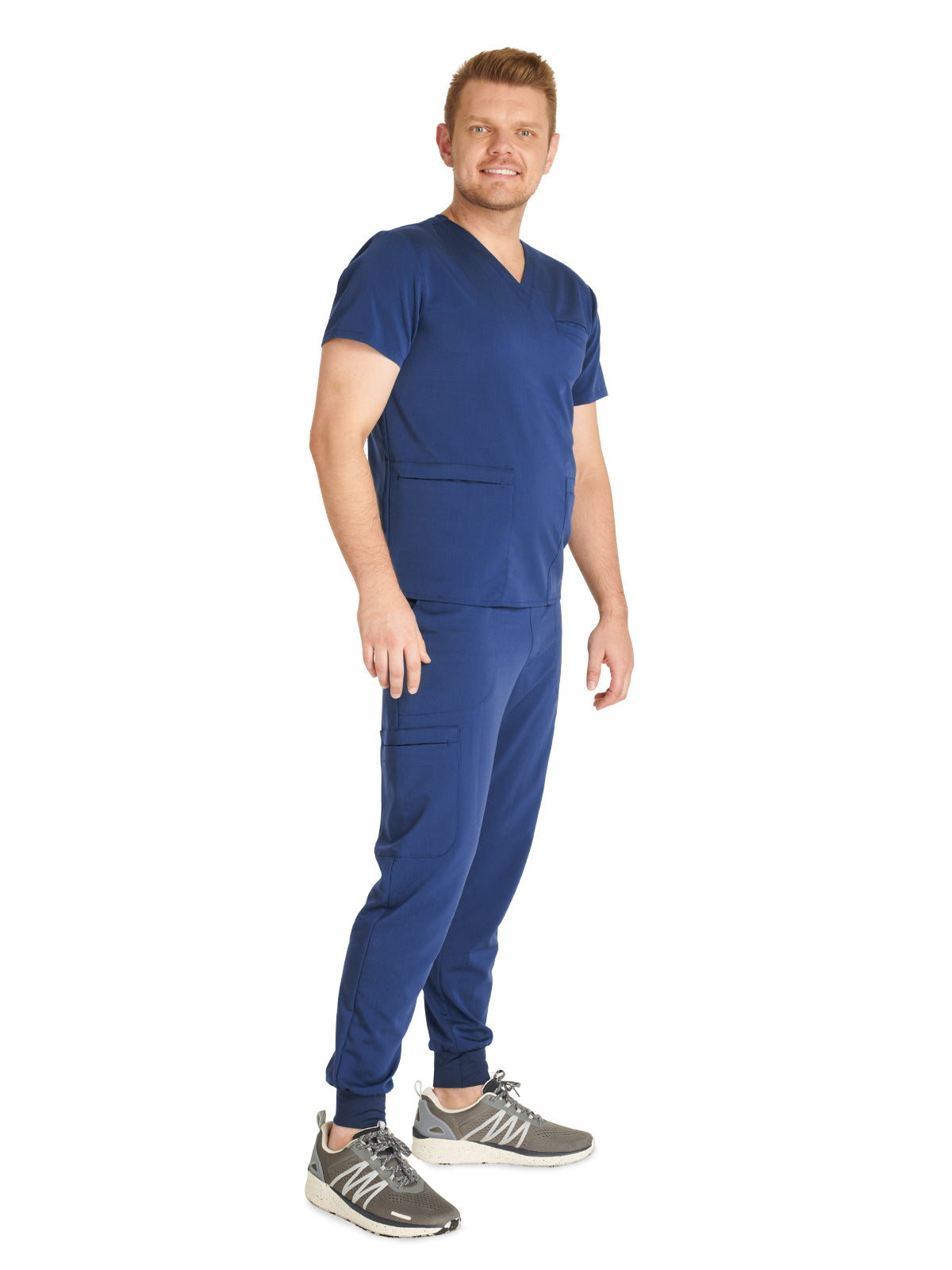 Men's V-Neck Scrub Top - CK719A - Navy