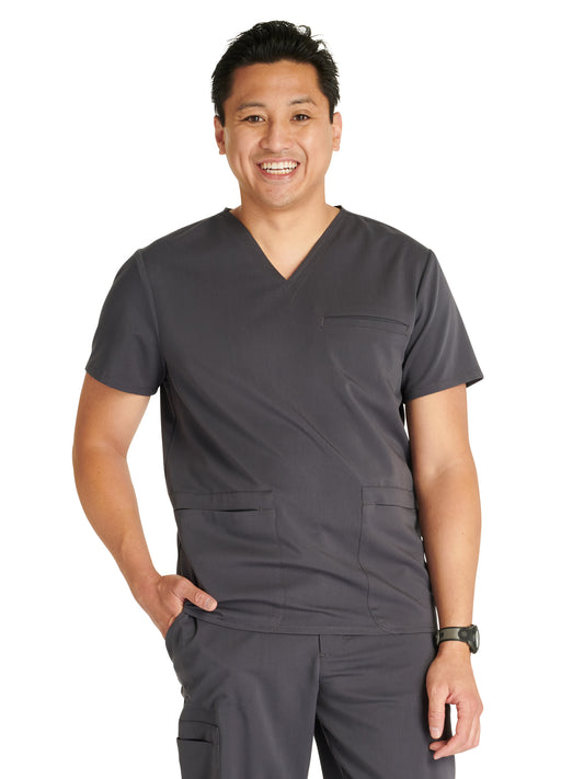 Men's V-Neck Scrub Top - CK719A - Pewter