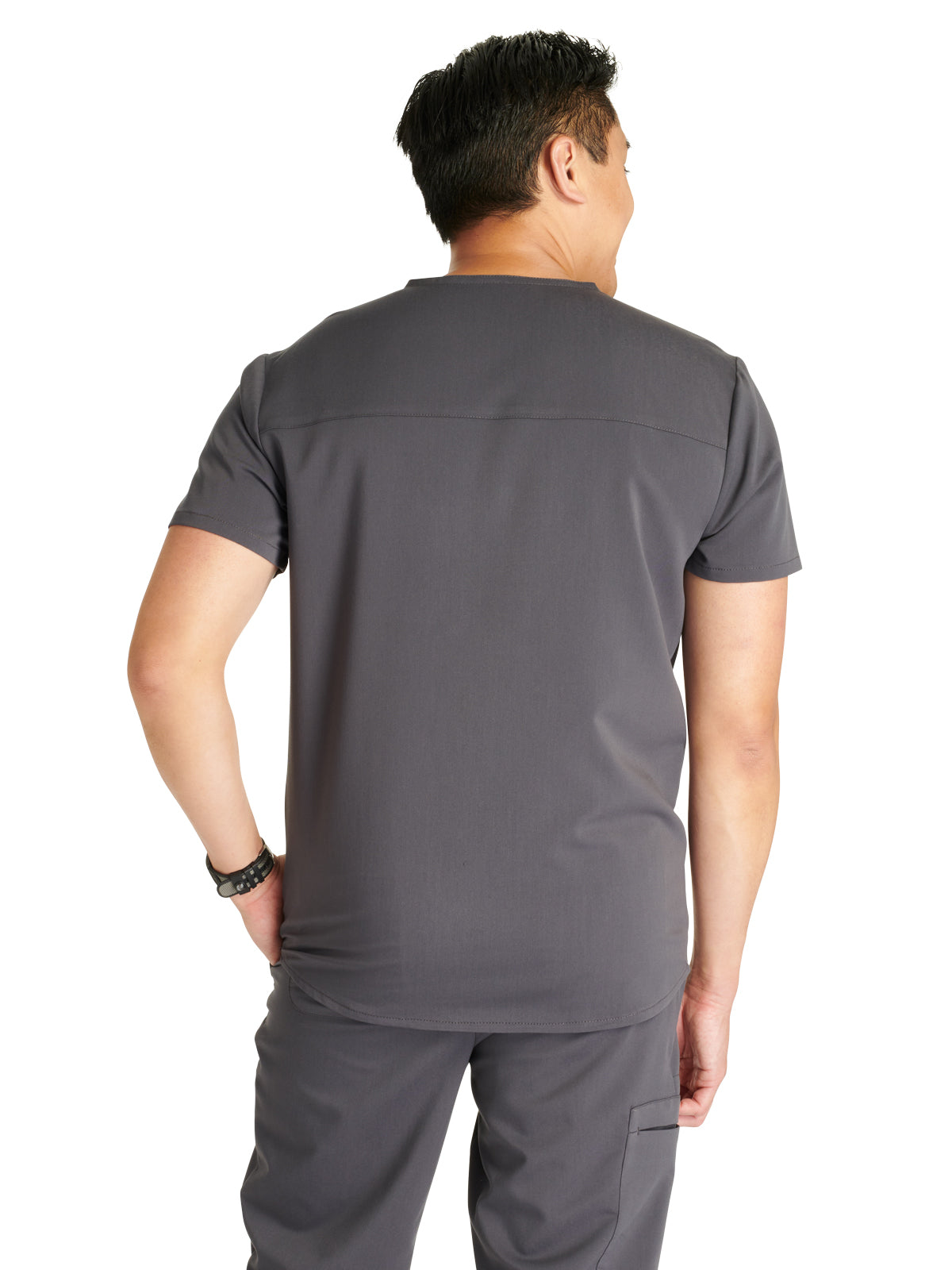 Men's V-Neck Scrub Top - CK719A - Pewter