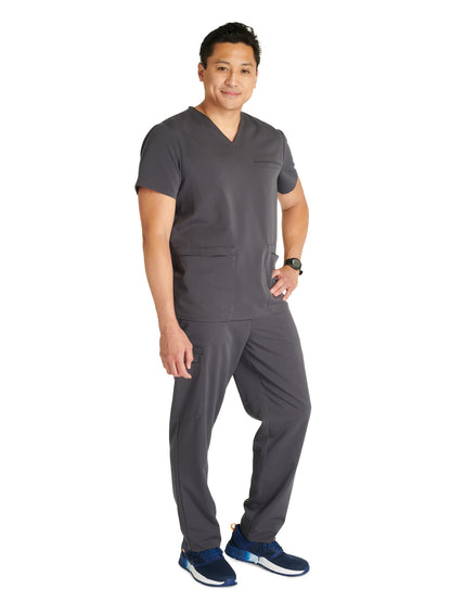 Men's V-Neck Scrub Top - CK719A - Pewter