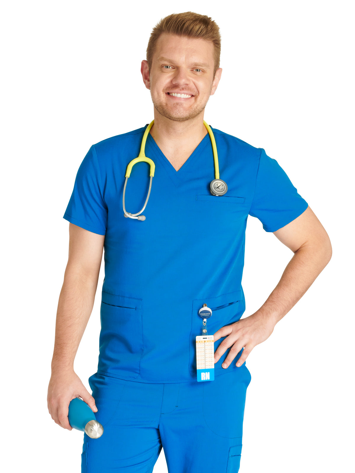 Men's V-Neck Scrub Top - CK719A - Royal