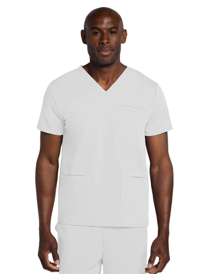 Men's V-Neck Scrub Top - CK719A - White