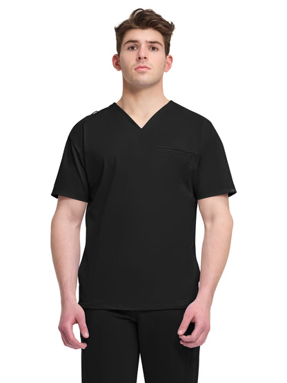 Men's 3-Pocket V-Neck Top - CK729 - Black