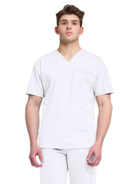 Men's 3-Pocket V-Neck Top - CK729 - White