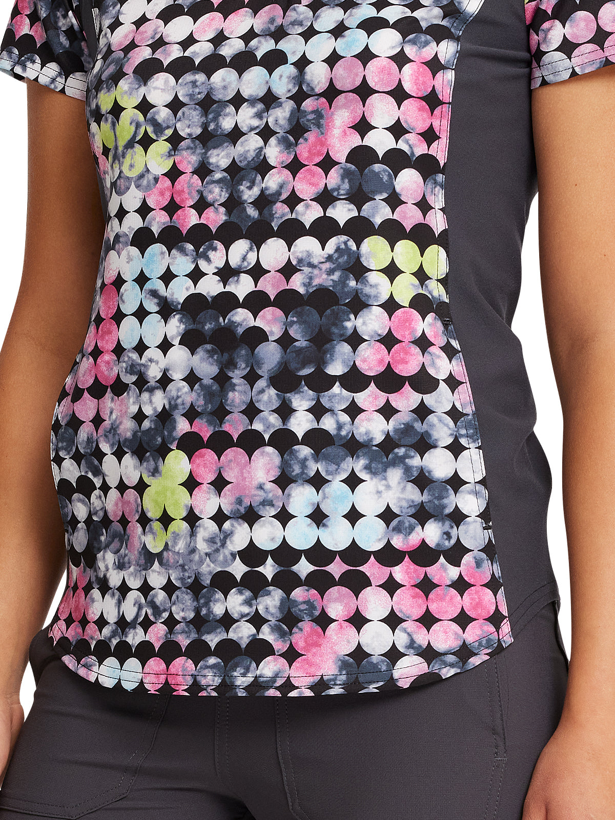 Women's V-Neck Print Top - CK732 - Dot's So Retro