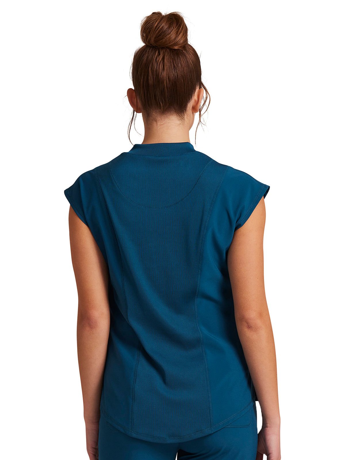 Women's Mock Neck Top - CK742A - Caribbean Blue