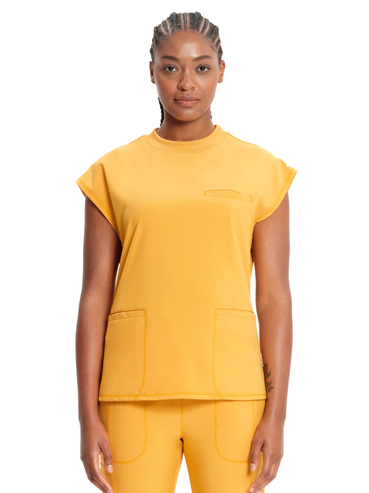 Women's Mock Neck Top - CK742A - Gold Rush