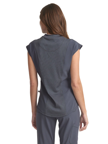 Women's Mock Neck Top - CK742A - Pewter