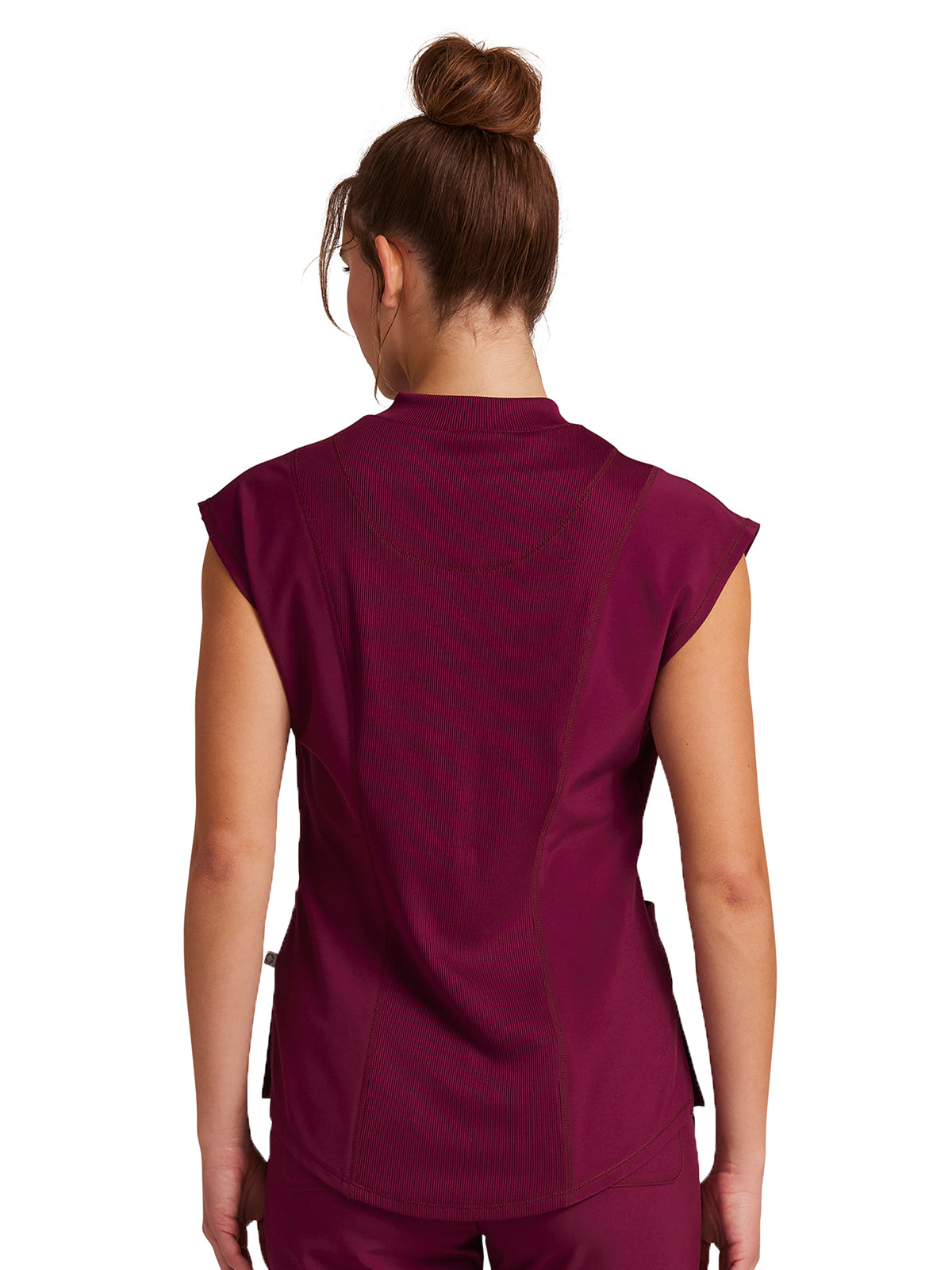 Women's Mock Neck Top - CK742A - Wine