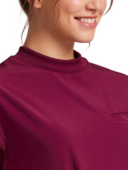 Women's Mock Neck Top - CK742A - Wine