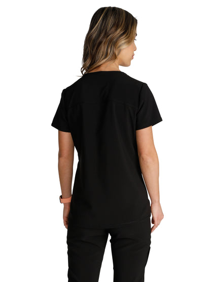 Women's Tuckable V-Neck Top - CK748A - Black