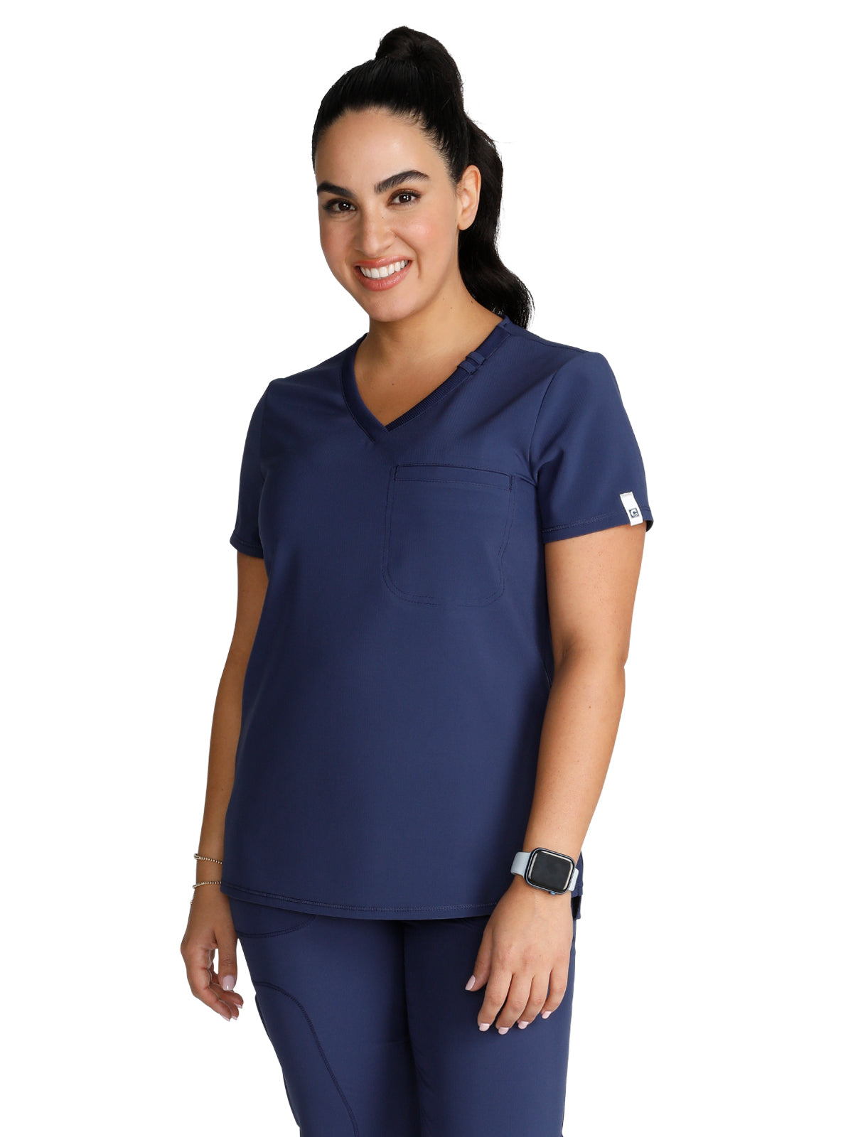 Women's Tuckable V-Neck Top - CK748A - Navy