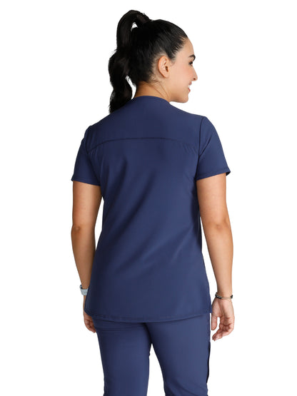 Women's Tuckable V-Neck Top - CK748A - Navy