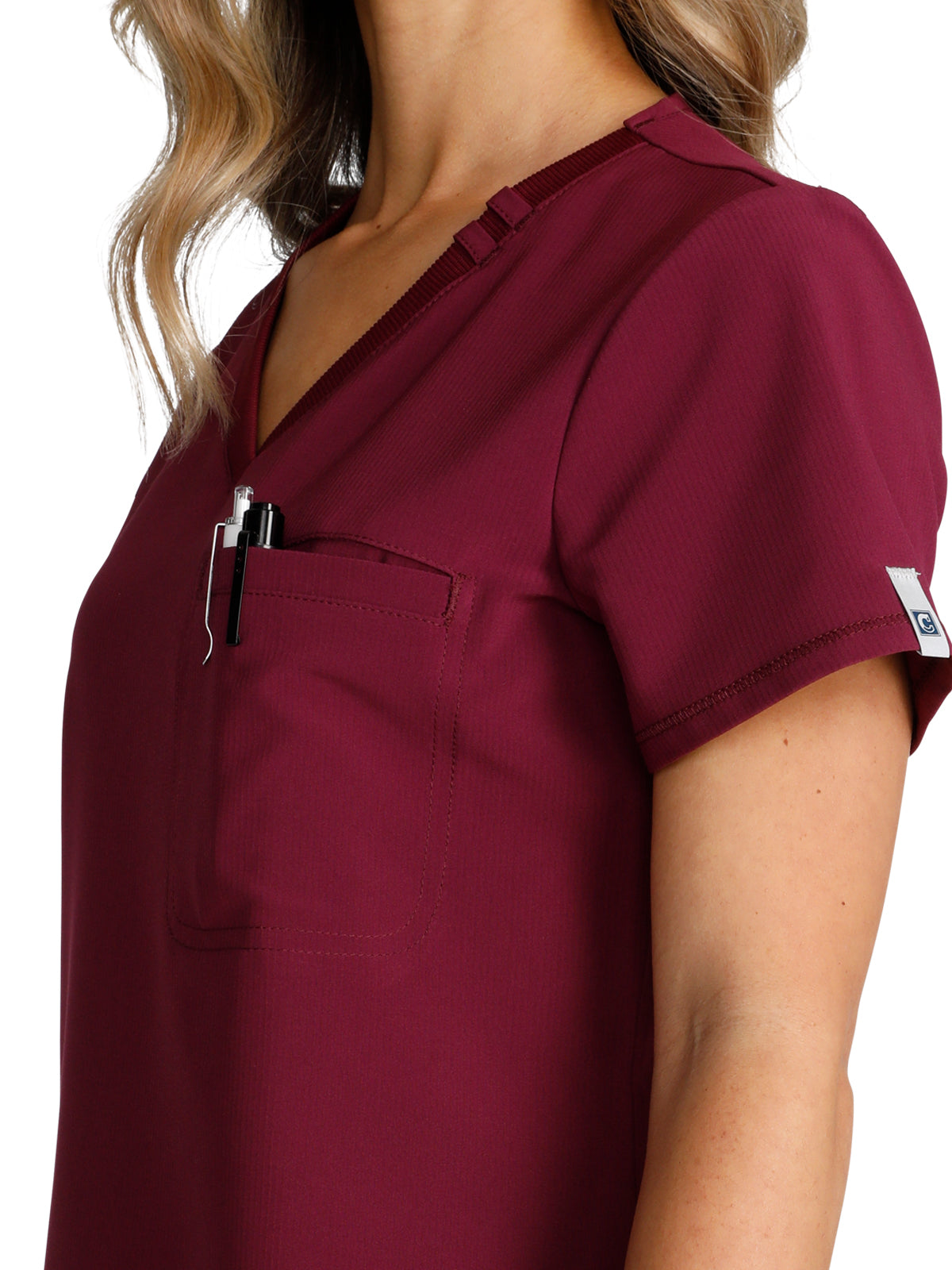 Women's Tuckable V-Neck Top - CK748A - Wine