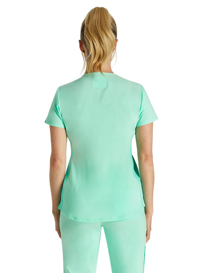 Women's Snap Front Henley Top - CK749A - Mint