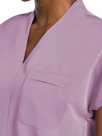 Women's 1-Pocket V-Neck Top - CK758A - Mauve Haze