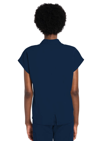 Women's 1-Pocket V-Neck Top - CK758A - Navy