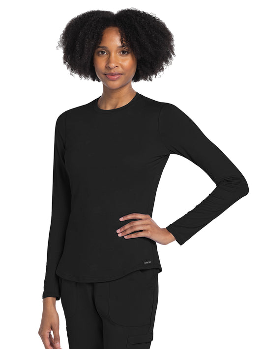 Women's Pocketless Underscrub Tee - CK773 - Black