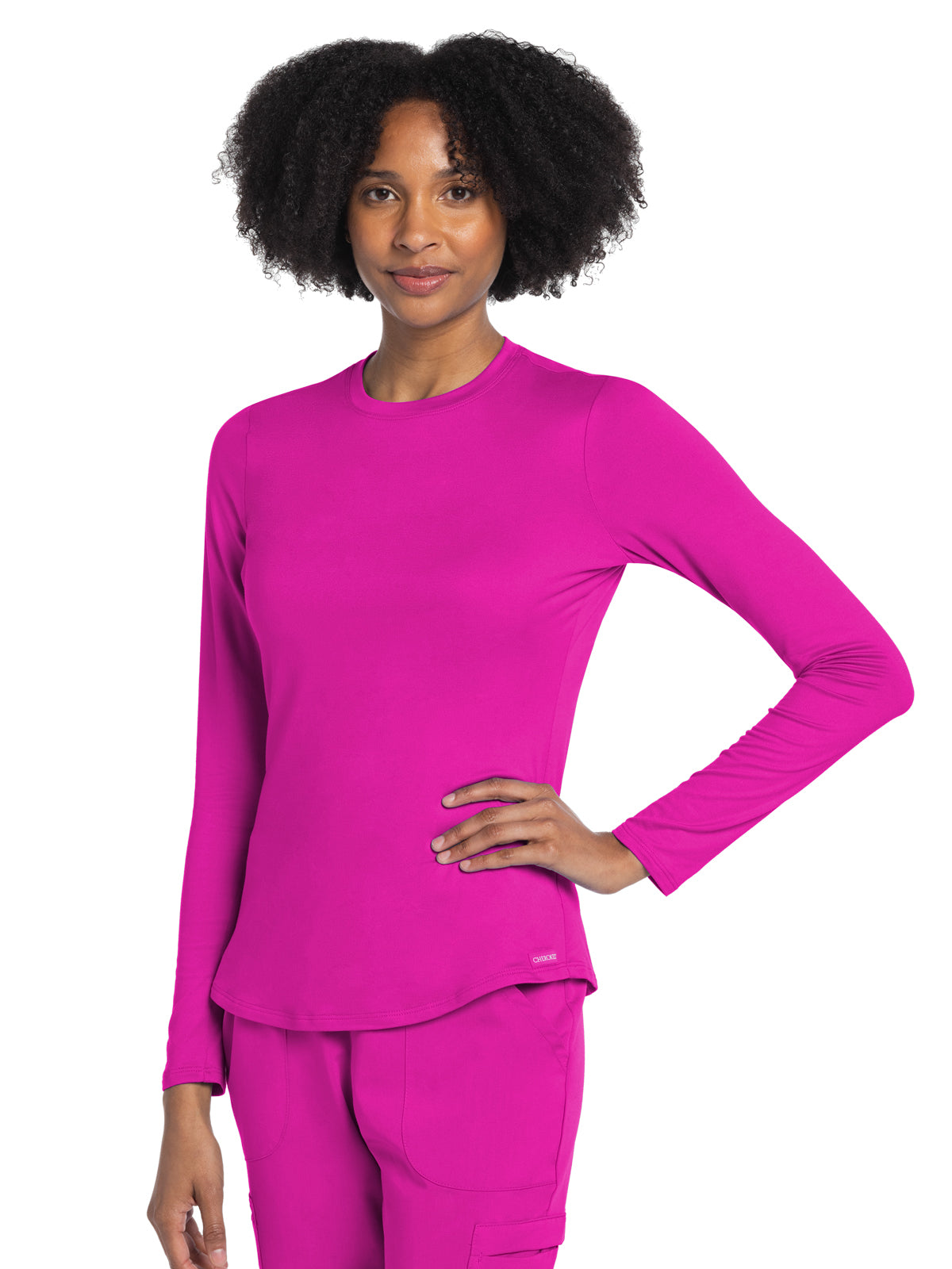 Women's Pocketless Underscrub Tee - CK773 - Electric Pink