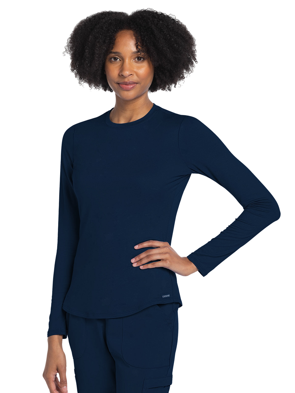 Women's Pocketless Underscrub Tee - CK773 - Navy