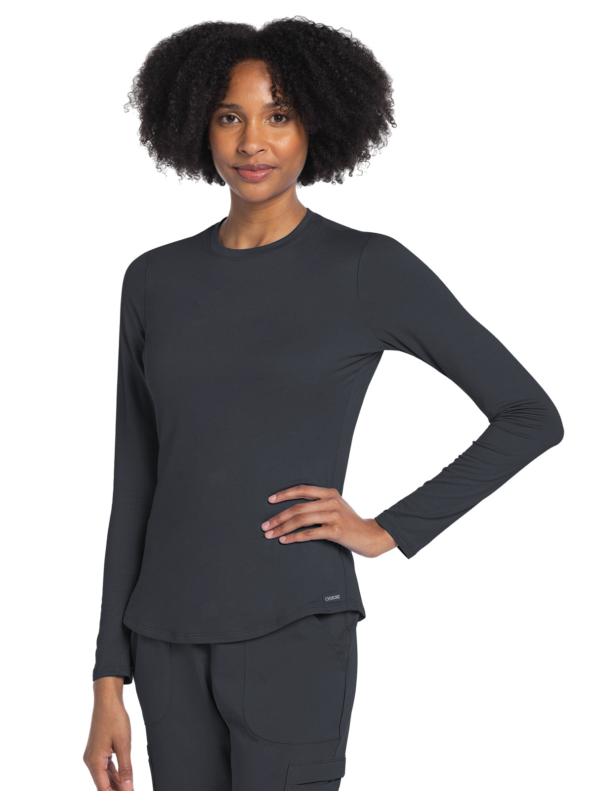 Women's Pocketless Underscrub Tee - CK773 - Pewter