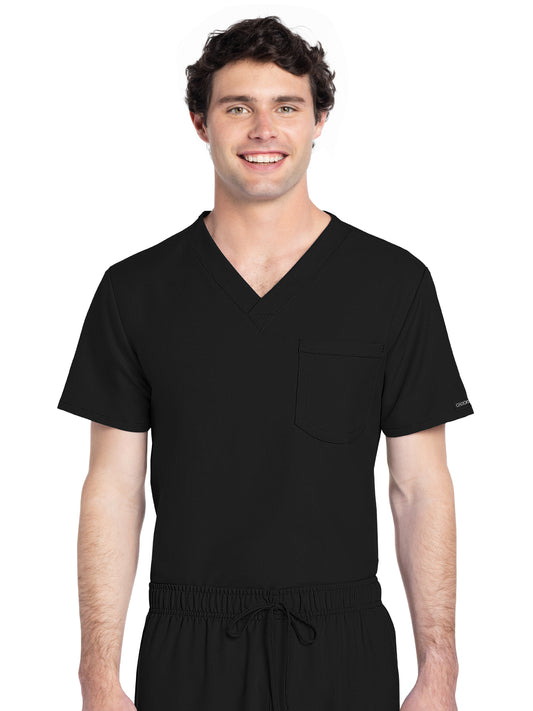 Unisex 1-Pocket V-Neck Top - CK778A - Black