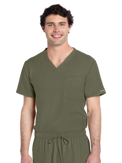 Unisex 1-Pocket V-Neck Top - CK778A - Olive