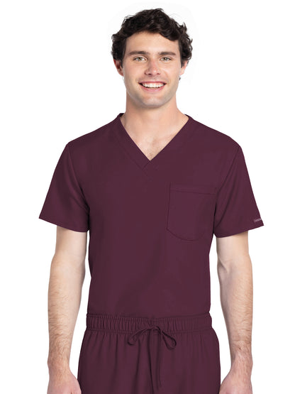 Unisex 1-Pocket V-Neck Top - CK778A - Wine