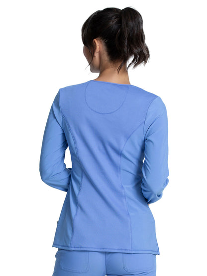 Women's 3 Pocket Long Sleeve V-Neck Top - CK781A - Ciel