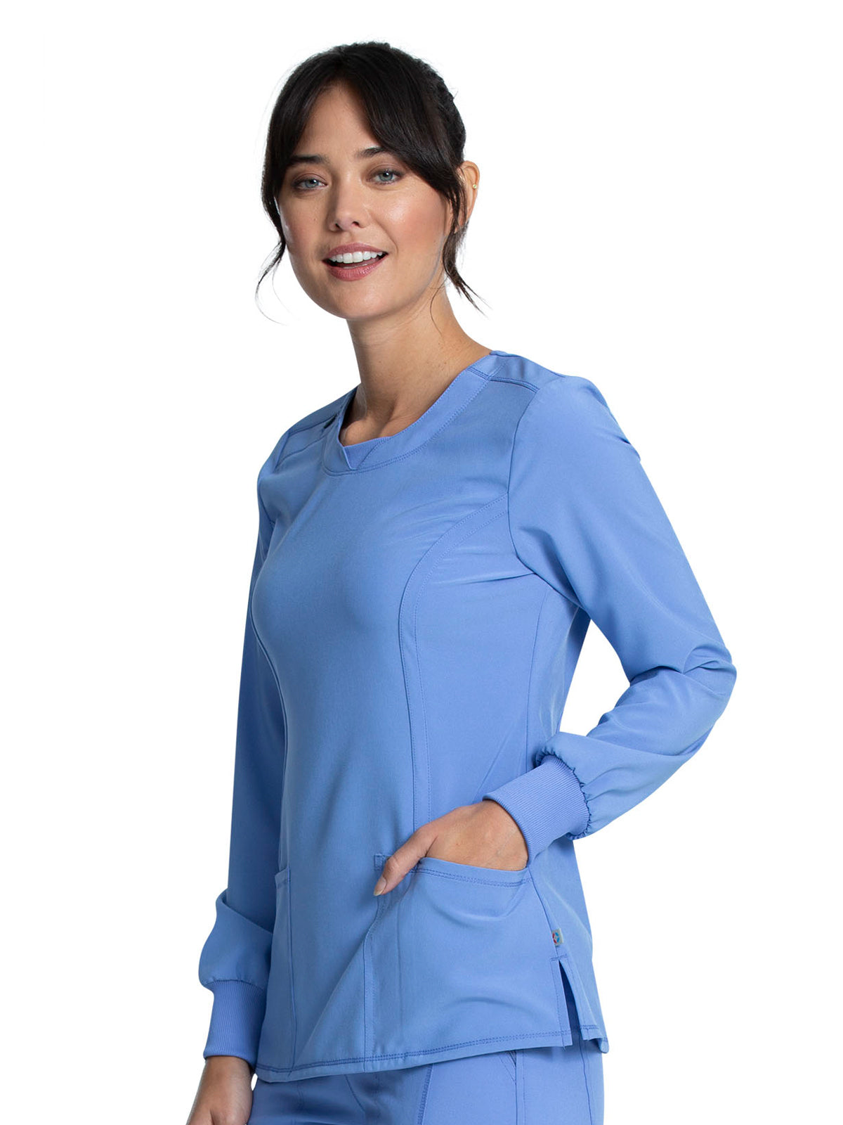 Women's 3 Pocket Long Sleeve V-Neck Top - CK781A - Ciel