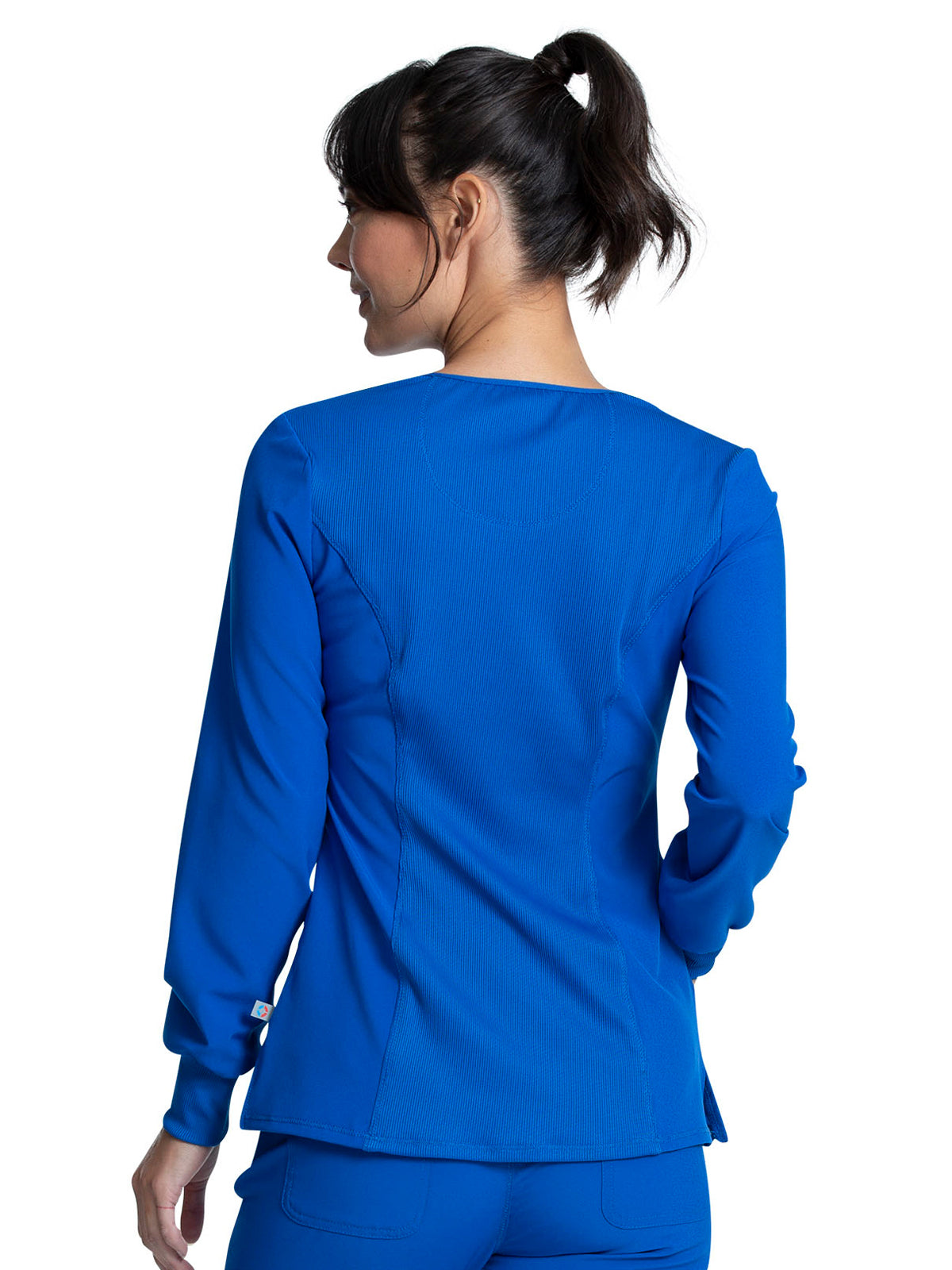 Women's 3 Pocket Long Sleeve V-Neck Top - CK781A - Royal