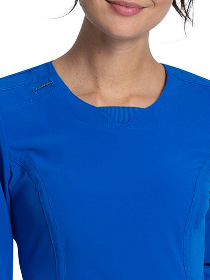 Women's 3 Pocket Long Sleeve V-Neck Top - CK781A - Royal