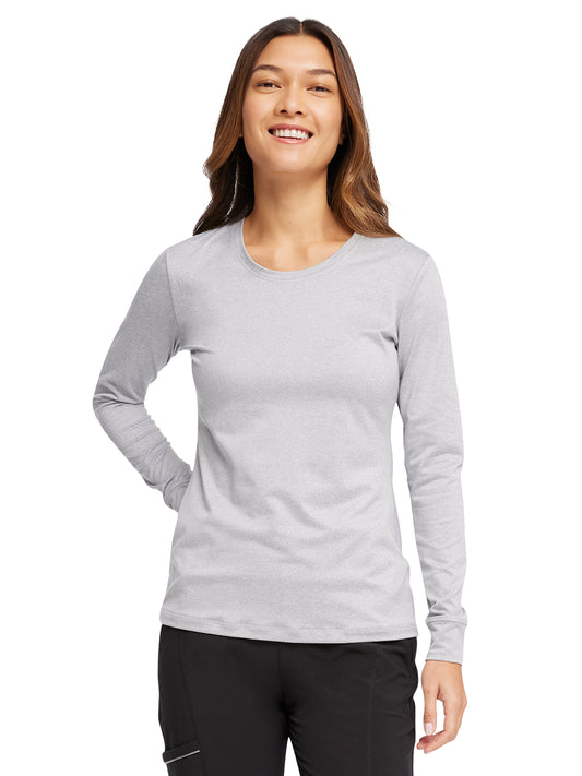 Women's Long Sleeve Underscrub Knit Tee - CK782 - Grey