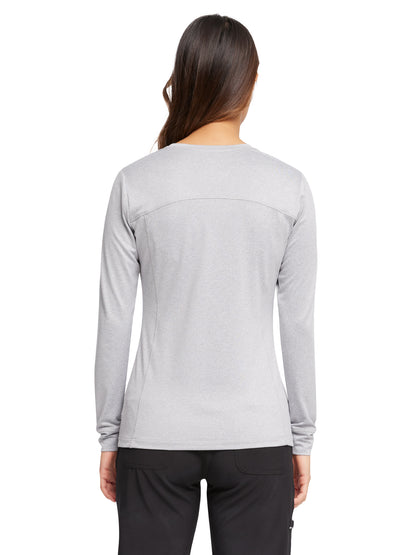 Women's Long Sleeve Underscrub Knit Tee - CK782 - Grey