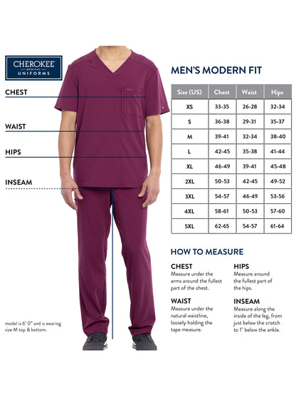 Men's 3-Pocket Tuck-In V-Neck Top - CK783A - Ciel
