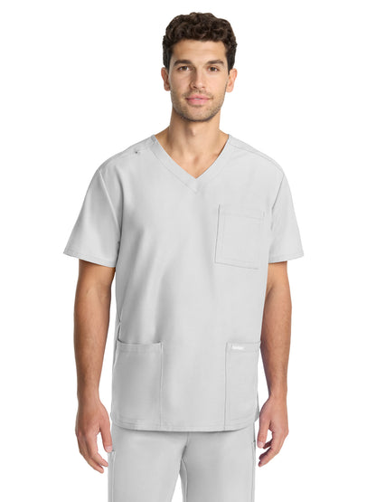 Men's 3-Pocket Tuck-In V-Neck Top - CK783A - White