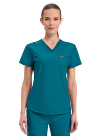 Women's 1-Pocket Tuckable V-Neck Top - CK819 - Paradise Cove
