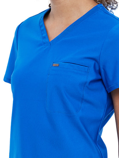 Women's 1-Pocket Tuckable V-Neck Scrub Top - CK819 - Royal