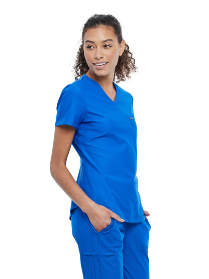 Women's 1-Pocket Tuckable V-Neck Scrub Top - CK819 - Royal