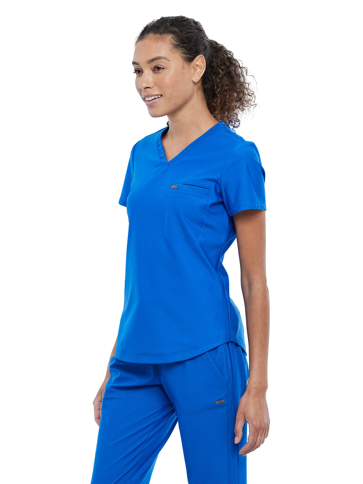 Women's 1-Pocket Tuckable V-Neck Scrub Top - CK819 - Royal