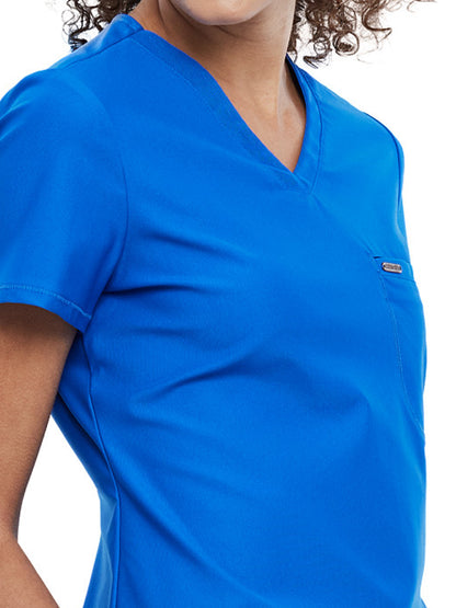 Women's 1-Pocket Tuckable V-Neck Scrub Top - CK819 - Royal