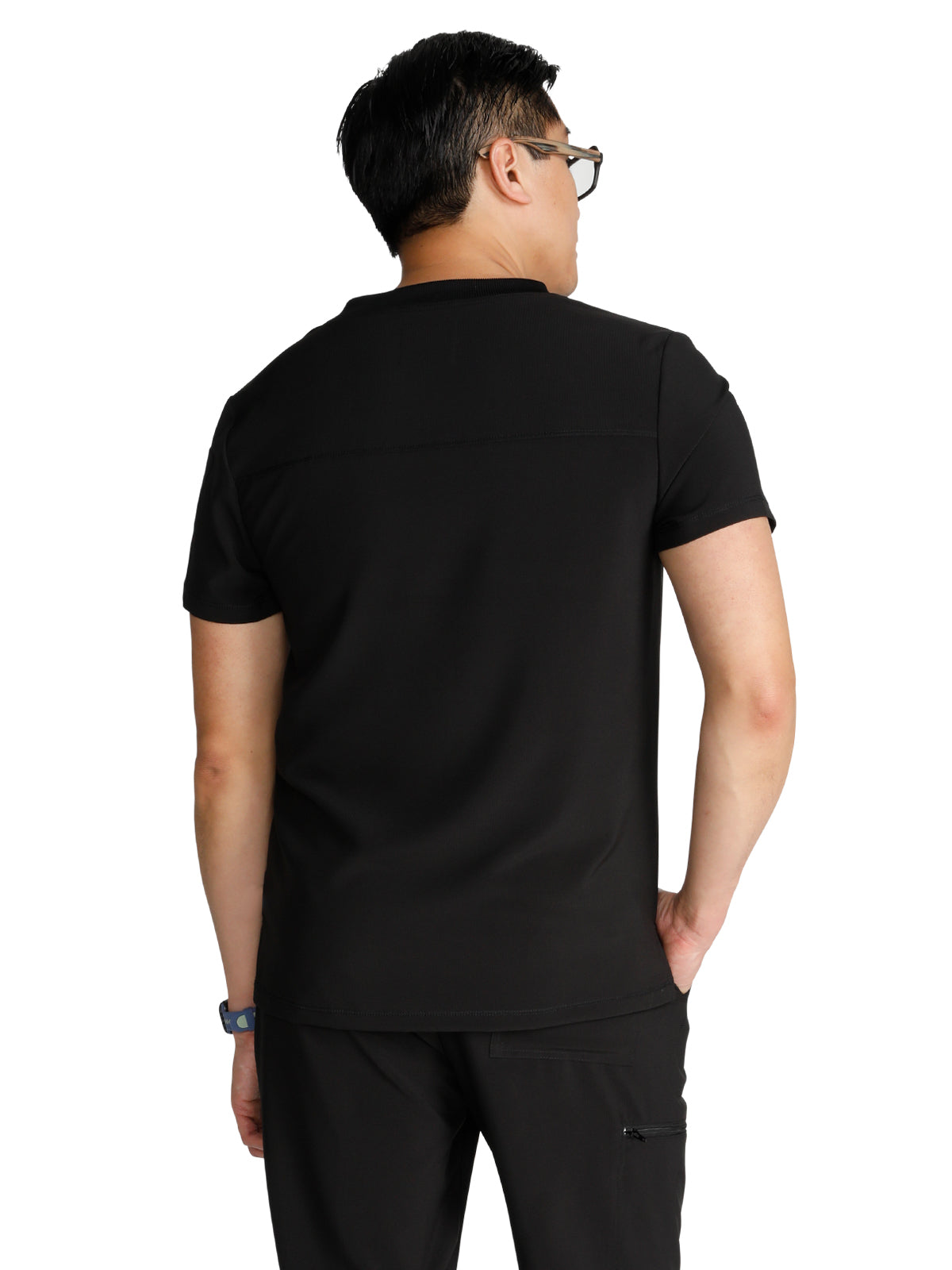 Men's V-Neck Top - CK824A - Black