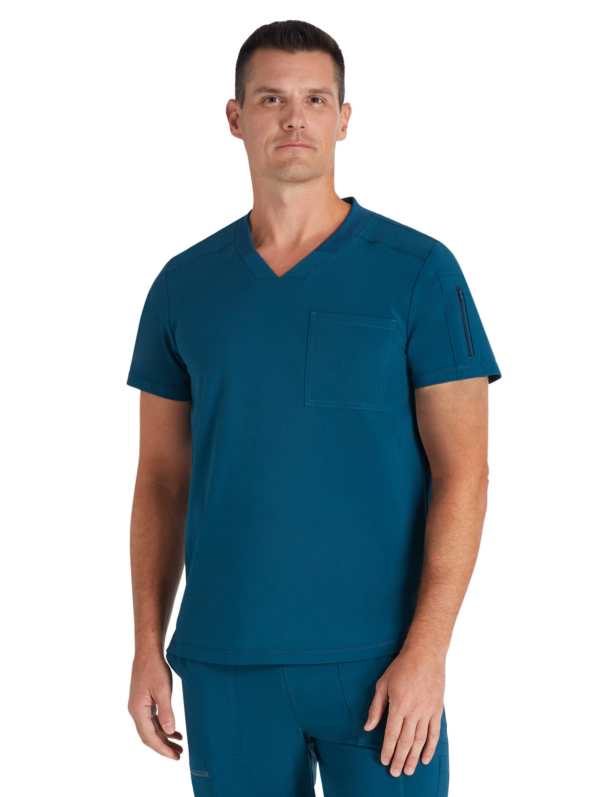 Men's V-Neck Top - CK824A - Caribbean Blue