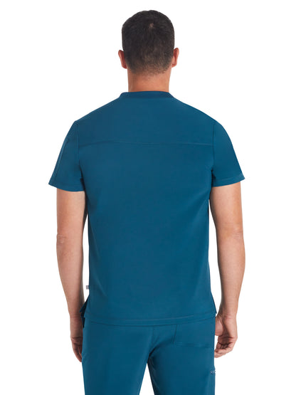 Men's V-Neck Top - CK824A - Caribbean Blue