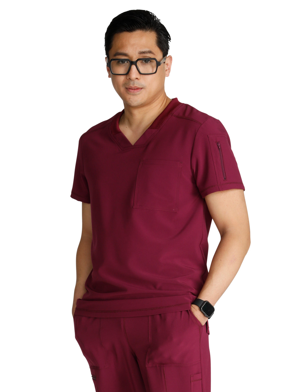 Men's V-Neck Top - CK824A - Wine